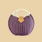 Round Woven Summer Straw Beach Tote - Women's Handbag