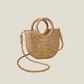 Handwoven Straw Rattan Half-Moon Beach Handbag – Large Capacity Summer Hollow Out Crossbody Shoulder Bag for Women