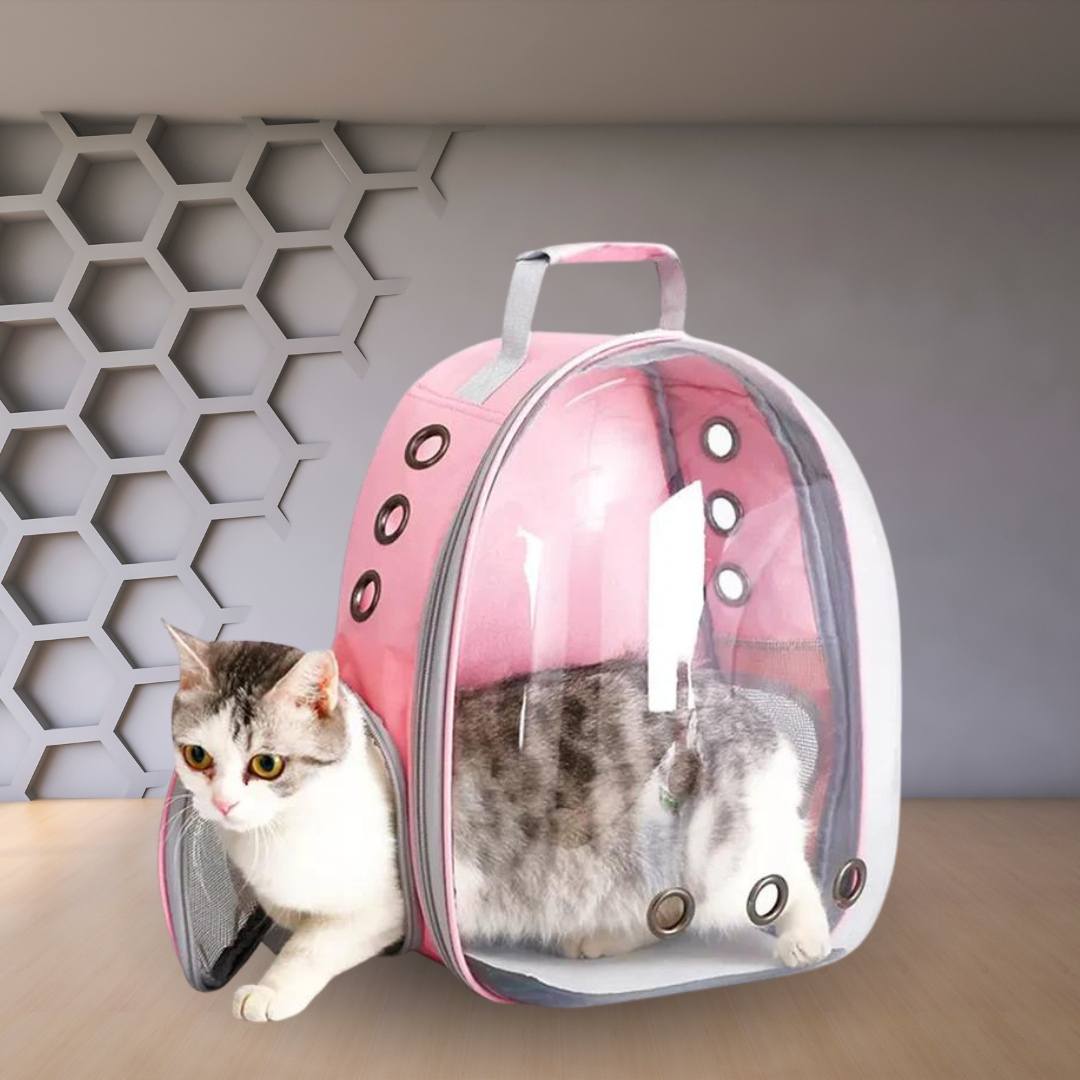 Transparent Capsule Bubble Cat Pet Backpack: Breathable Carrier for Travel with Small Animals, Puppies, Kittens, and Birds