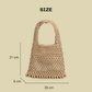 Handmade Macrame Summer Bucket Bag - Hollow Out Cotton Rope Crochet Small Phone Purse for Girls