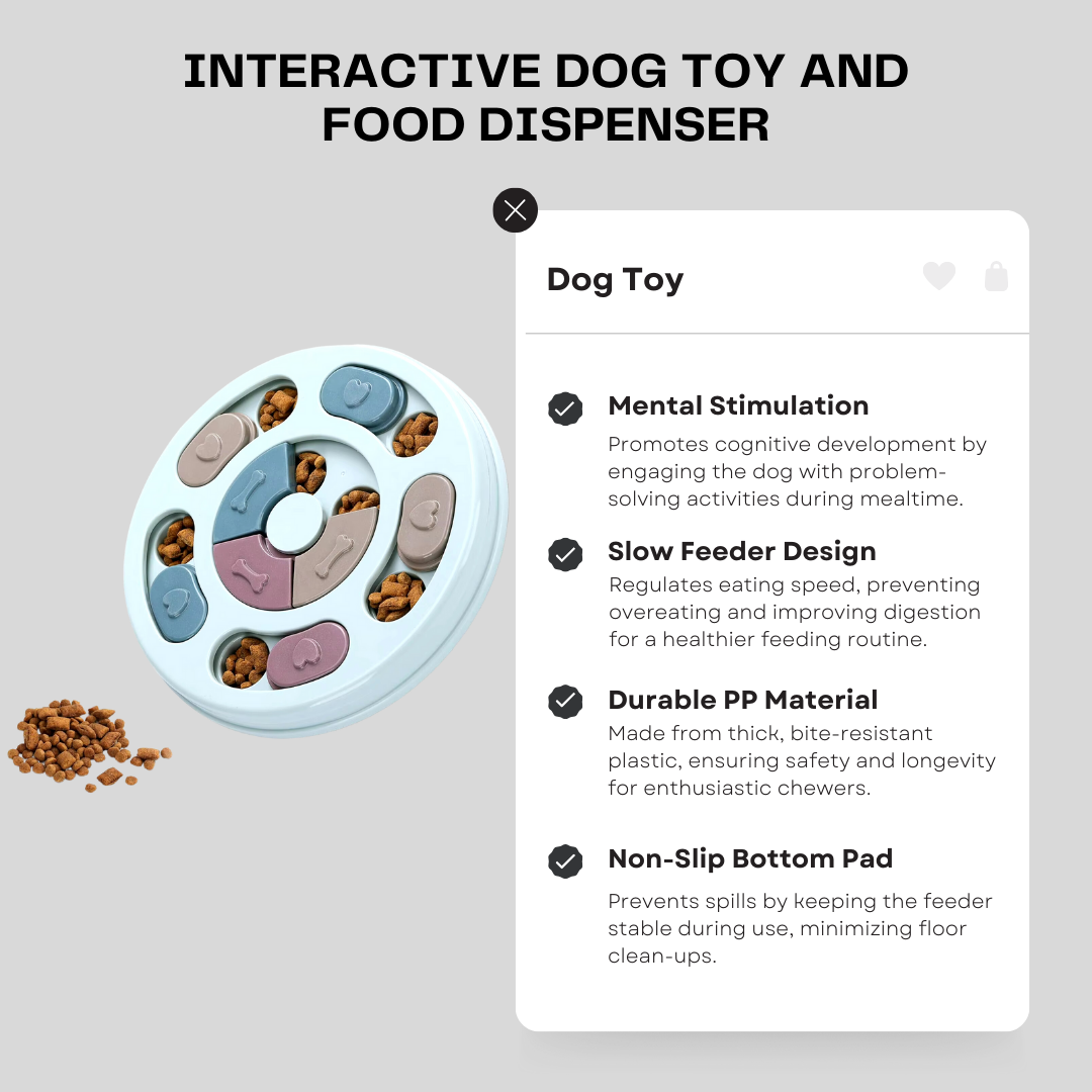 Interactive Dog Toy and Food Dispenser - Enhance Puppy Intelligence with Educational Feeding Fun