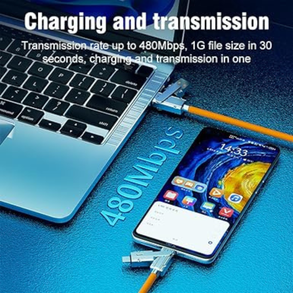 120W USB Type-C to Type-C 4 Mode iOS PD Fast Charging Data and Charging Cable for iPhone 11-15 Pro Max and Samsung S24