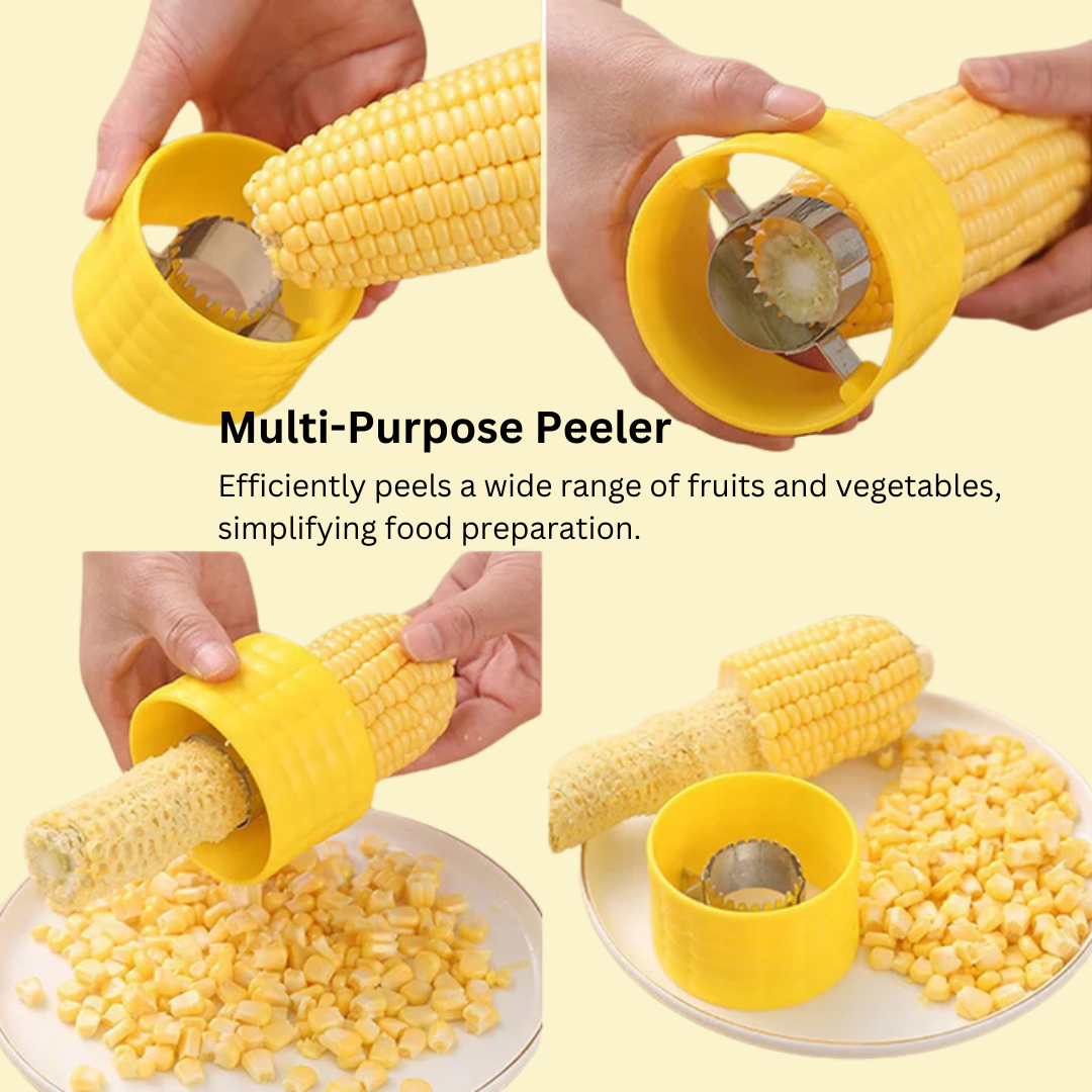 Corn Stripper and Cob Cutter: Handy Kitchen Tool for Removing Corn Kernels, Vegetable and Fruit Peeler, Cob Remover