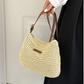 Casual Designer Solid Color Straw Bags for Women – Crossbody Beach Vacation Shoulder Bag