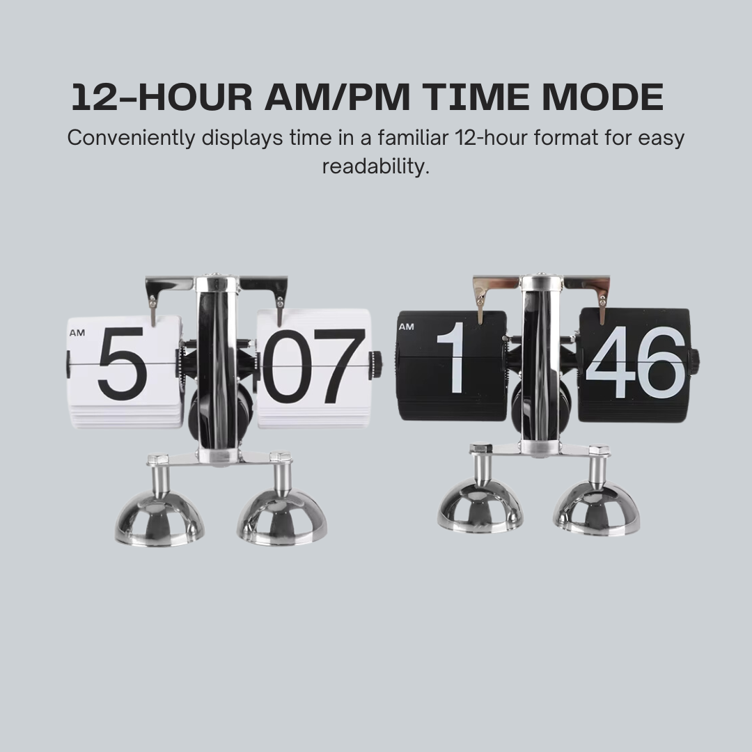 Auto Flip Quartz Clock - Retro Gear-Operated Digital Flip Clock for Home Décor