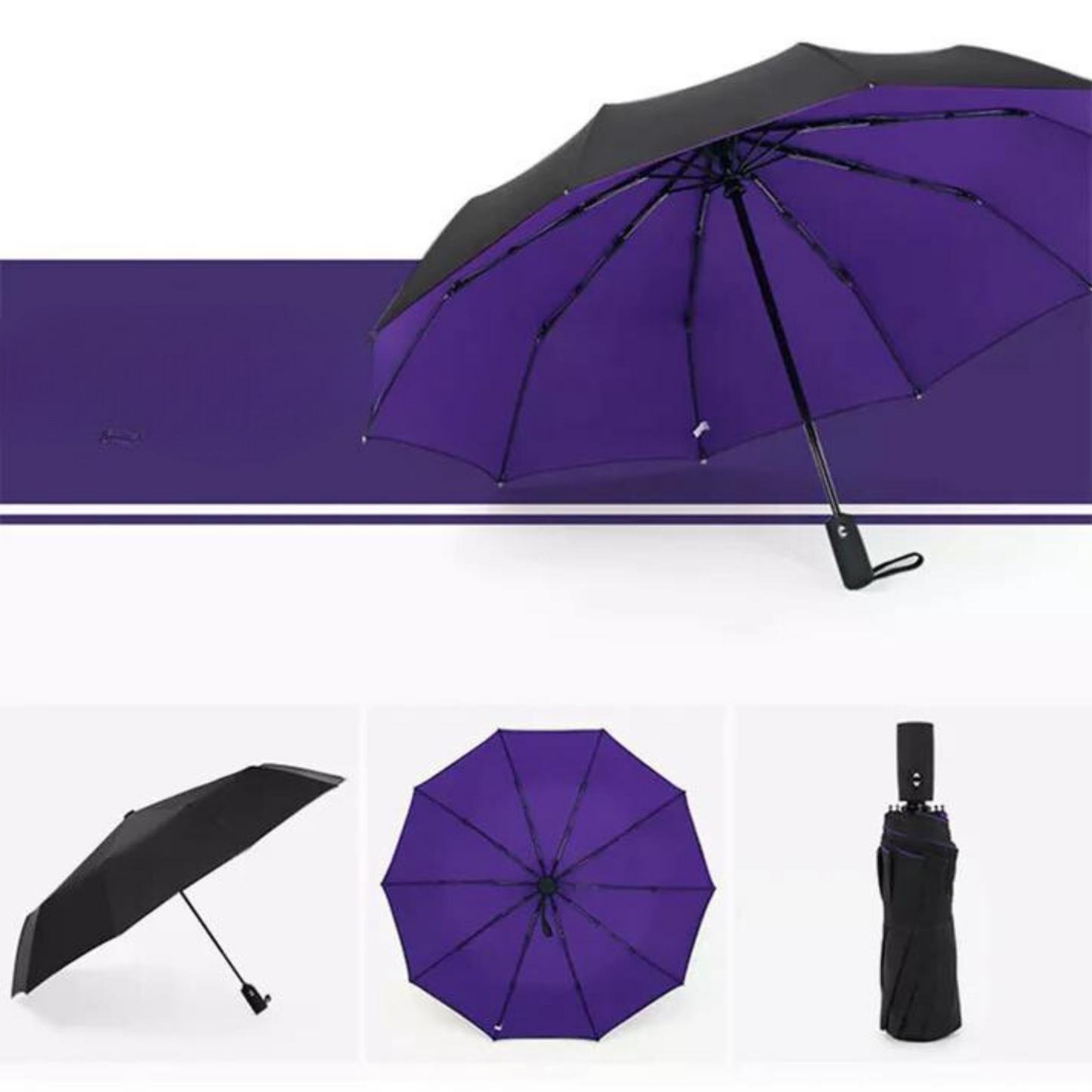 Automatic Windproof Luxury Business Umbrella: Strong, Double Layer, Ideal for Men and Women in Rainy Conditions.