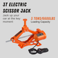 VEVOR 12V Electric Car Jack, 3-Ton (6600 lbs) Portable Scissor Jack for SUV, Truck, and Sedan Tire Replacement