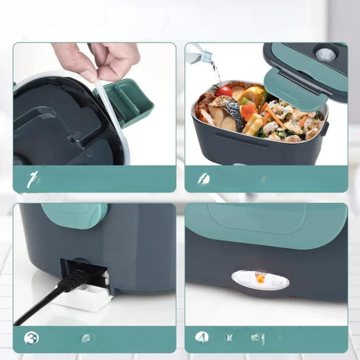 Portable Electric Lunch Box Easy Food Warmer In Car Or Office Use