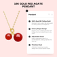 18k Gold Red Agate Cherry Necklace