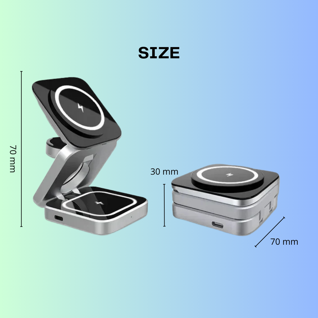 30W Magnetic Wireless Charger Stand – Fast Charging Station for iPhone 16/15/14/13/12 Pro Max, AirPods, Samsung Watch 6/5, iWatch 8/7