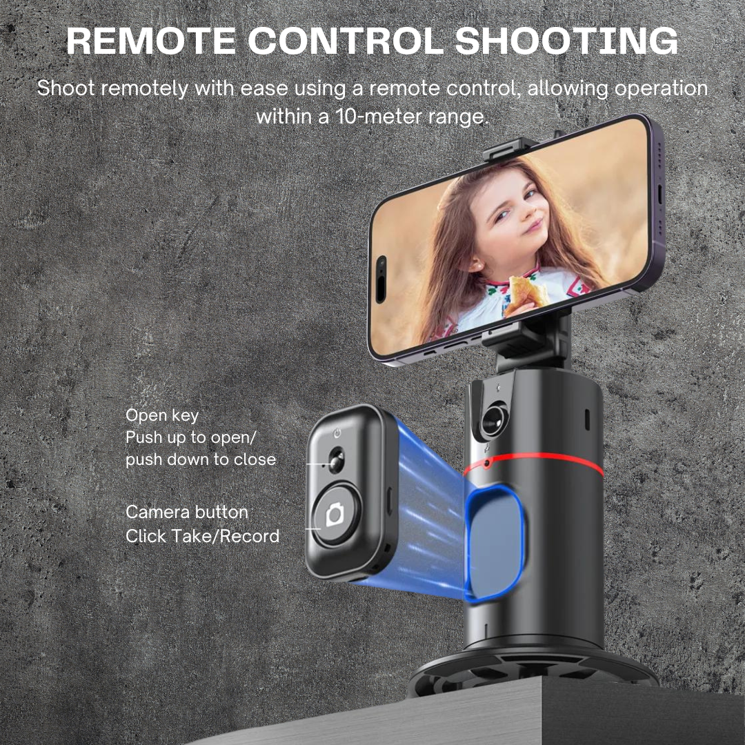 AXNEN 360° Rotation Tracking Gimbal with Remote for TikTok & Live Photography