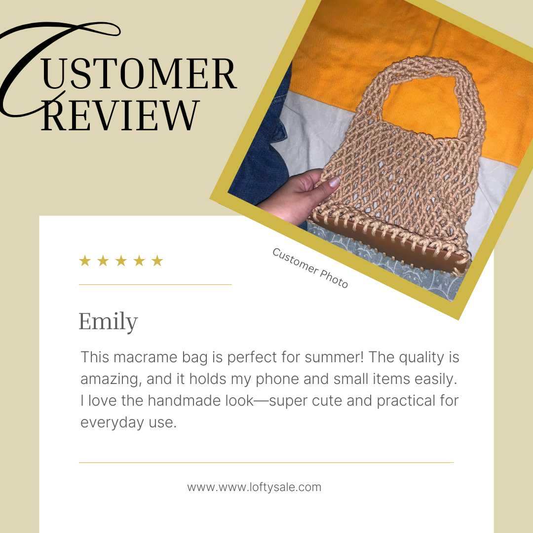 Handmade Macrame Summer Bucket Bag - Hollow Out Cotton Rope Crochet Small Phone Purse for Girls