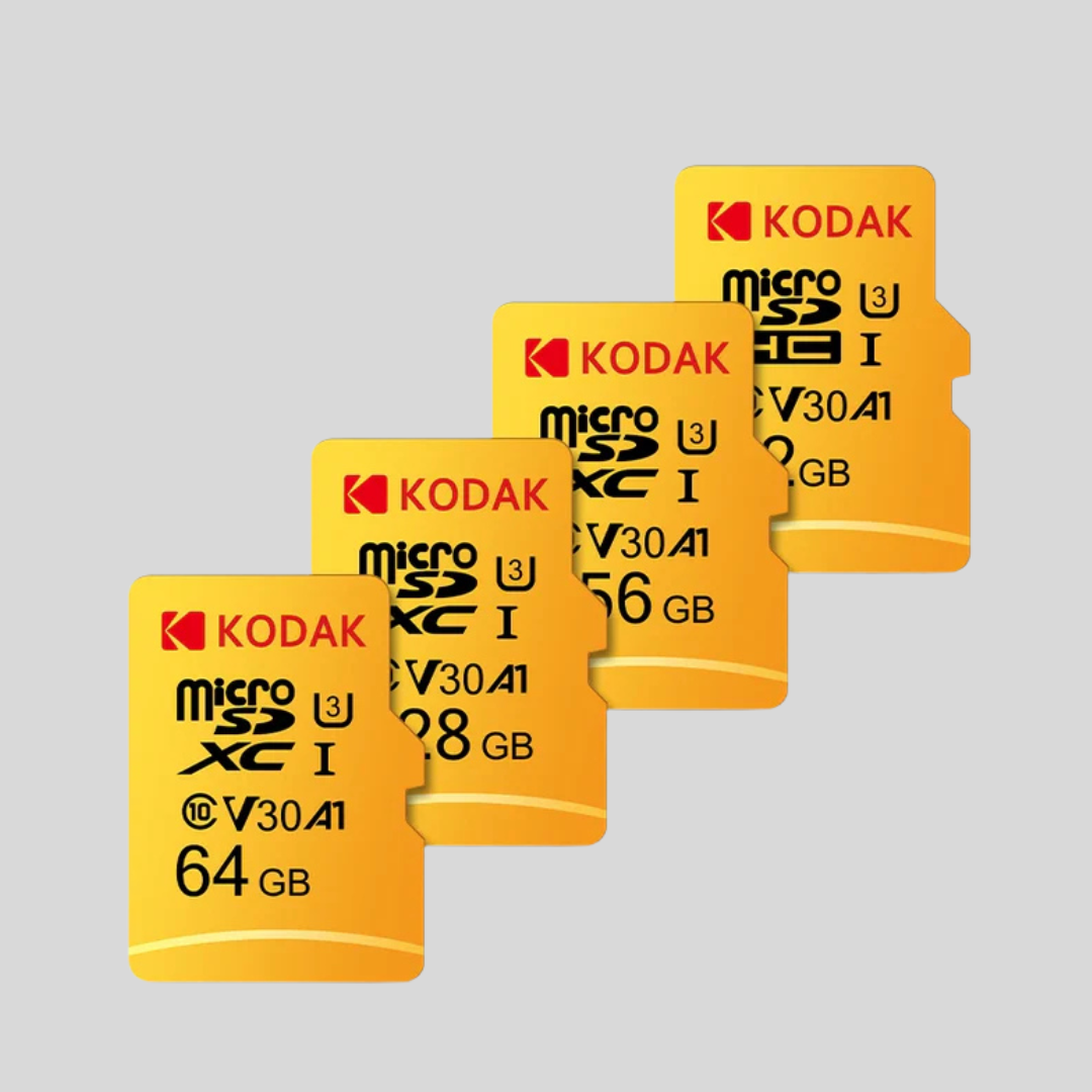 Kodak Genuine Micro SD Card - 32GB, 64GB, 128GB, 256GB, Class 10, with SD Adapter for Phones, Tablets, Cameras, and GoPro