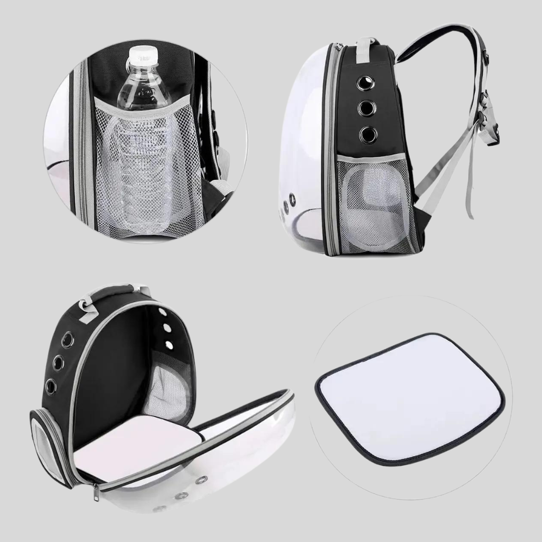 Transparent Capsule Bubble Cat Pet Backpack: Breathable Carrier for Travel with Small Animals, Puppies, Kittens, and Birds