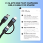 2-in-1 PD 60W Fast Charging USB-C Cable for iPhone 15 Pro Max, Huawei, Samsung, Xiaomi – PD 20W Data Cable for iPhone