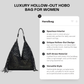 Luxury Hollow-Out Hobo Bag for Women: Spacious Tassel Straw Beach Purse