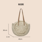 Round Straw Woven Shoulder Bag for Women – Large Capacity, Hollow Out Design, Vacation Beach Tote