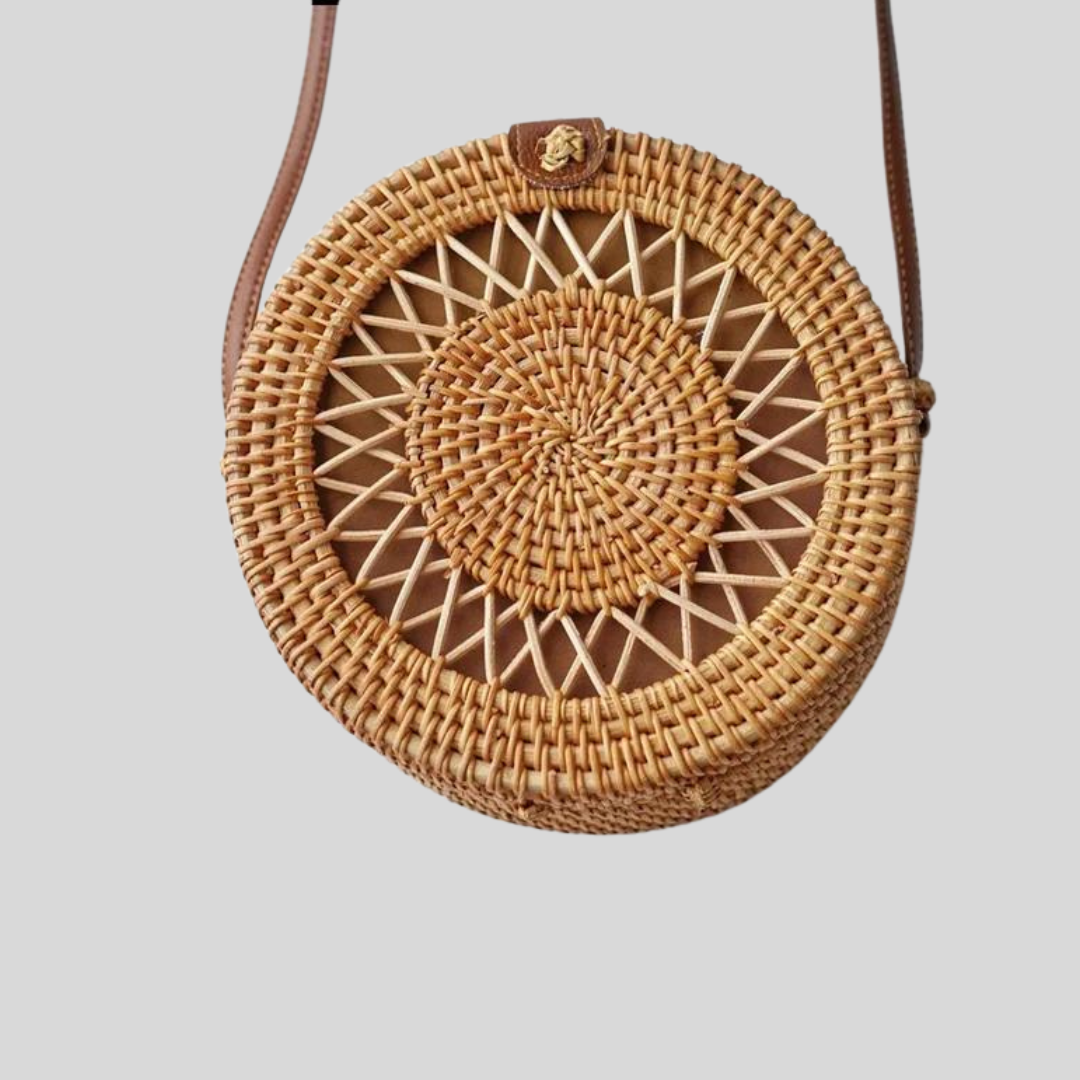 Women's Handmade Straw Rattan Bag – Square and Round Styles, Boho Woven Beach Handbag for Summer