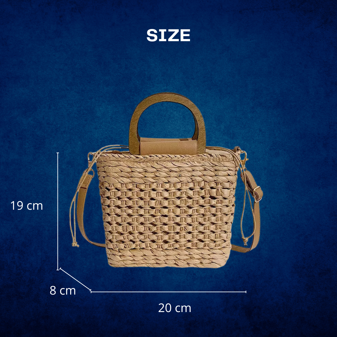 Women's Luxury Designer Handbag High Quality Beach Tote Bag - Summer Wallet Drawstring Crochet Woven Purse