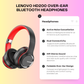 Lenovo HD200 Over-Ear Bluetooth Headphones – Foldable Wireless Noise-Canceling HIFI Stereo Gaming Headset for Computers