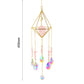 Metal Crystal Wind Chimes - Natural Stone Hexagon Prisms for Radiant Sun Catchers