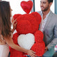 40cm Rose Teddy Bear Flower - Eternal Handmade Rose Bear