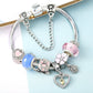 Enchanting Elegance: Radiant Crystal Bracelet in Pink Love with Copper Silver Plating