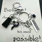 Hairstyle Gift Keychain with Mini Hairdressing Scissors, Hair Dryer, and Comb