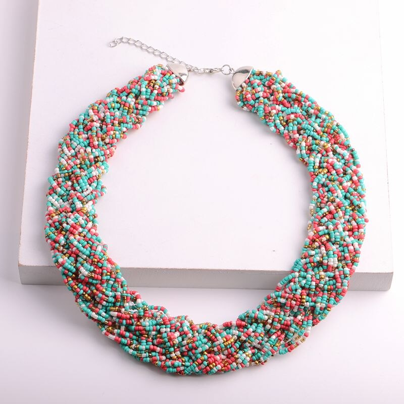 Bohemia Beaded Handmade Choker Necklace Set