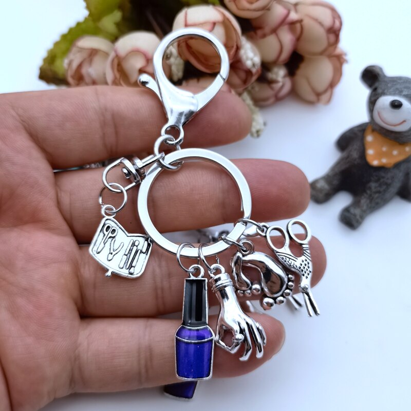 Nail Art Keychain with Nail Polish Nail Clippers Thoughtful Gift