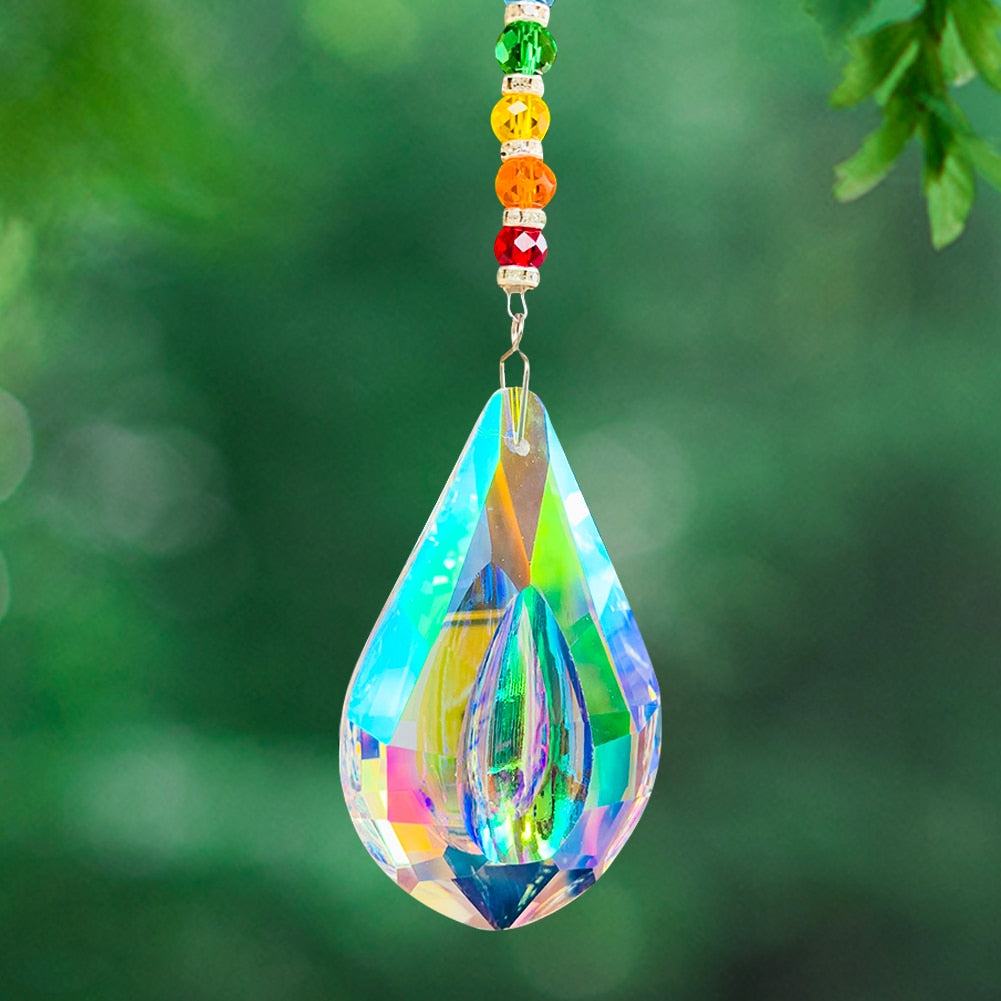 Chakra Tree of Life Sun Catcher Crystal Prism - Harmonize Your Space with Natural Elegance