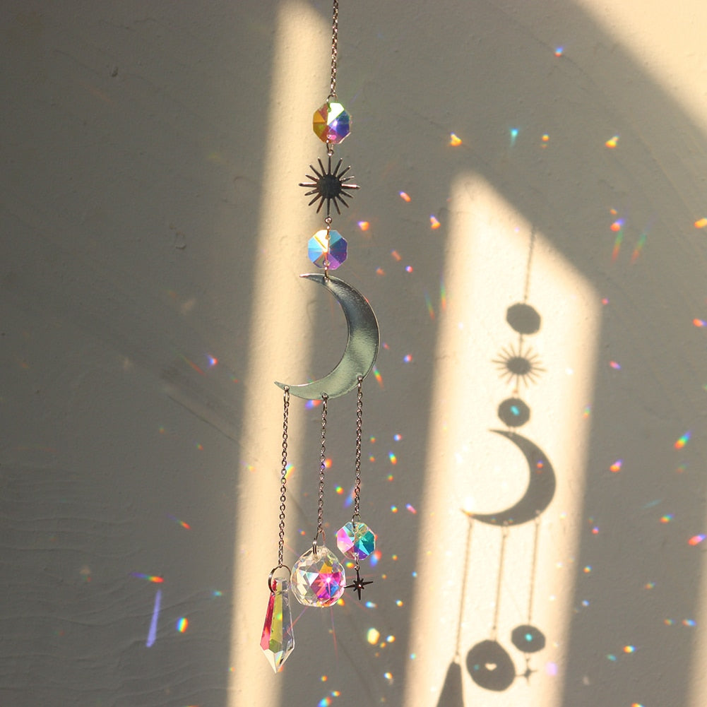 Love Heart Crystal Pendant Wind Chime - Radiate Love and Harmony with Sun Catchers and Rainbow ChaserChime