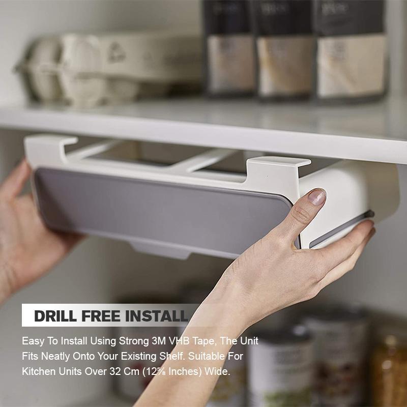 SpiceMate Self-Adhesive Wall-Mounted Kitchen Spice Rack - Innovative Under-Shelf Seasoning Bottle Storage Solution