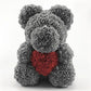 40cm Rose Teddy Bear Flower - Eternal Handmade Rose Bear