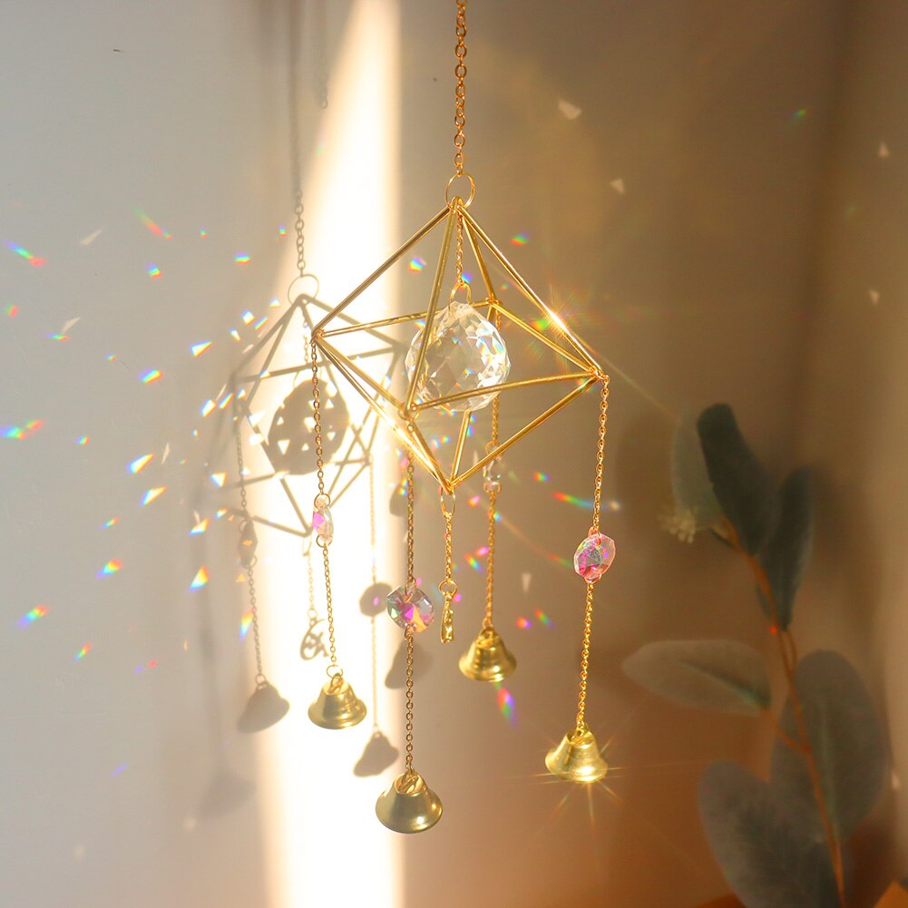 Crystal Moon Sun Catcher Windchimes - Radiant Prism Rainbow Makers for Home and Garden Decor