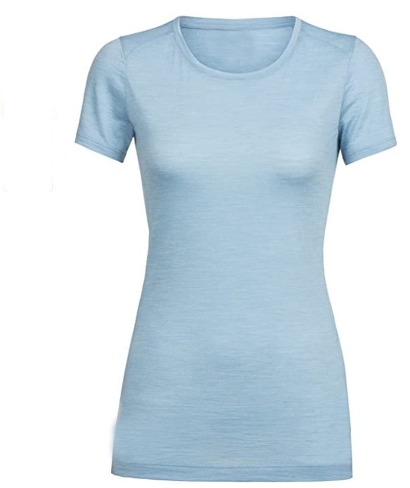 Premium Merino Wool Short Sleeve Women's Base Layer T-Shirt: 100% Merino Wool