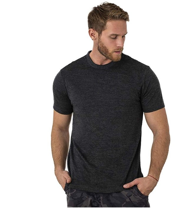 Ultra-Soft Merino Wool T-Shirt for Men: 100% Merino Wool Base Layer Shirt, 180G Breathable, Wicking, Anti-Odor, Fast Dry - USA Sizing