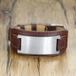 Customized Stainless Steel ID Bar Men's Bracelet: Personalized Genuine Leather Wristband for Stylish Gentlemen