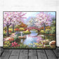 Cherry Blossom Landscape Canvas Print - Living Room Wall Art - Beautiful Artist Decoration - Frameless Home Decor