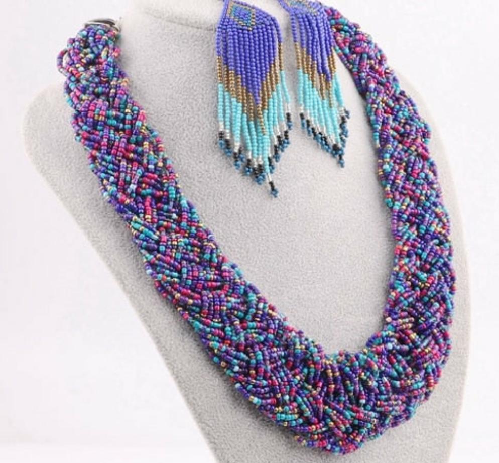 Bohemia Beaded Handmade Choker Necklace Set