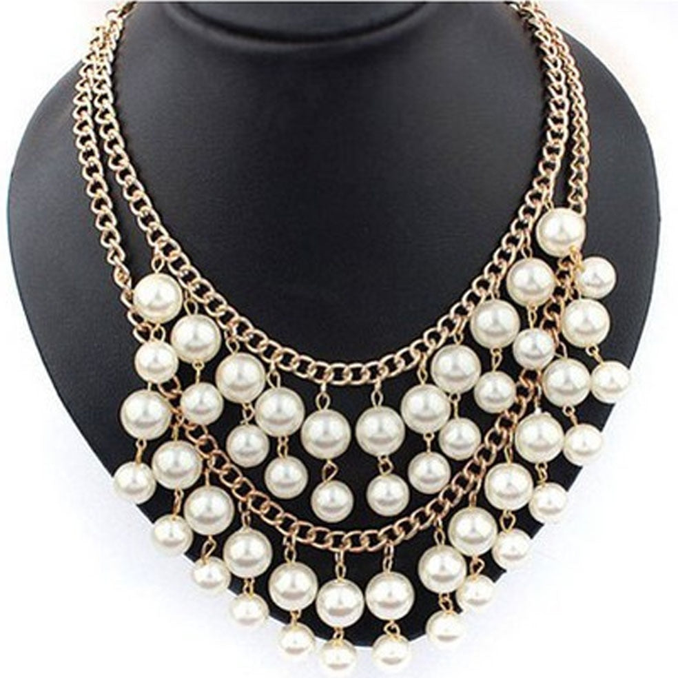 Stylish High Quality Imitation Pearl Neck Pendant Elegant Bead Necklace for Women Perfect Jewelry Gift