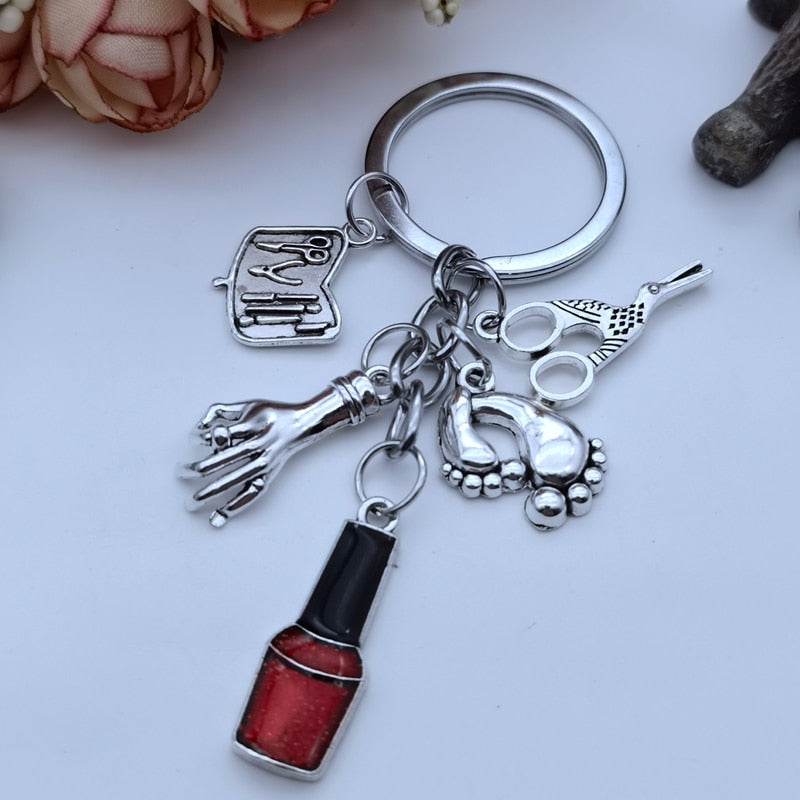 Nail Art Keychain with Nail Polish Nail Clippers Thoughtful Gift