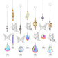 1 pc Crystal Windchimes Sun Catcher - Silver Butterfly Pendant for Magical Rainbow Displays