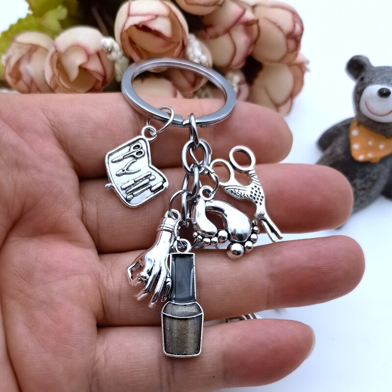 Nail Art Keychain with Nail Polish Nail Clippers Thoughtful Gift