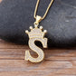 Regal Zircon Crown Initial Necklace: Exquisite Copper Alphabet Pendant Chain Necklace, a Hip-Hop Style Fashion Statement for Women and Men