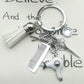 Hairstyle Gift Keychain with Mini Hairdressing Scissors, Hair Dryer, and Comb