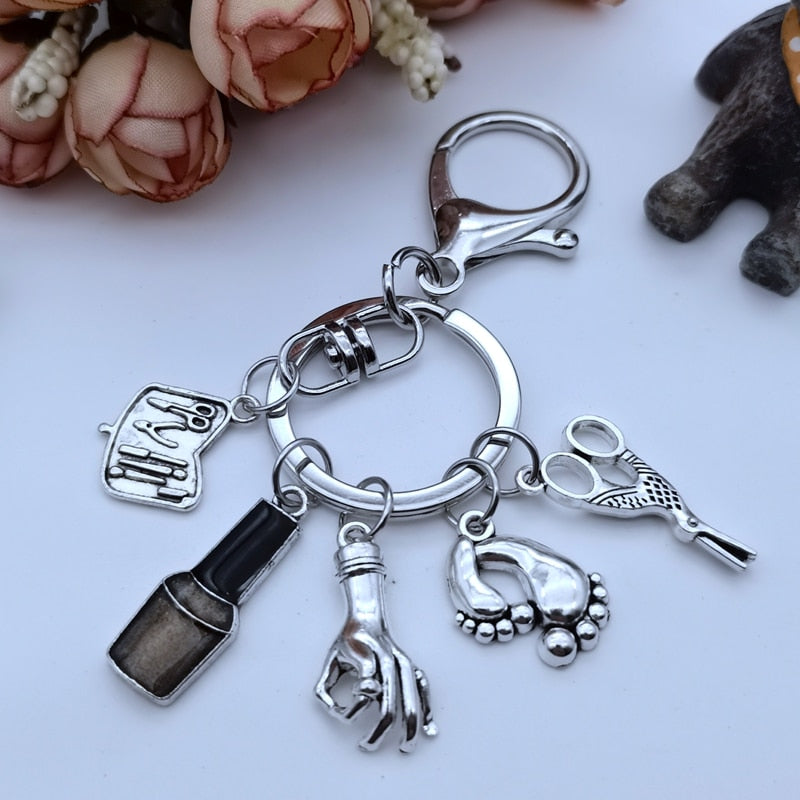 Nail Art Keychain with Nail Polish Nail Clippers Thoughtful Gift