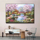 Cherry Blossom Landscape Canvas Print - Living Room Wall Art - Beautiful Artist Decoration - Frameless Home Decor