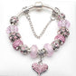 Enchanting Elegance: Radiant Crystal Bracelet in Pink Love with Copper Silver Plating