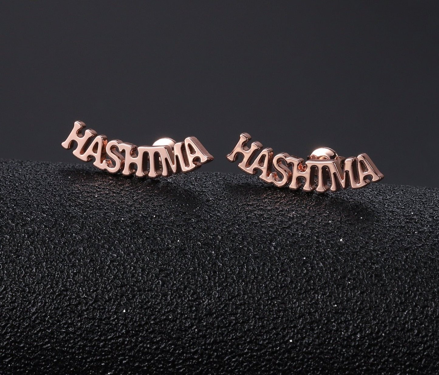 Handcrafted Personalized Name Earrings, Customized Cursive Initial Nameplate Studs - A Meaningful Gift for Best Friends and Beloved Girls